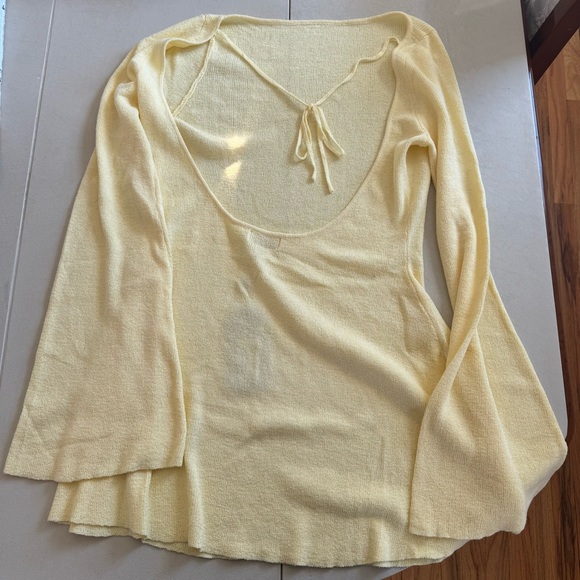 MESHKI Zahra long sleeve open back midi knit dress. - Picture 5 of 12